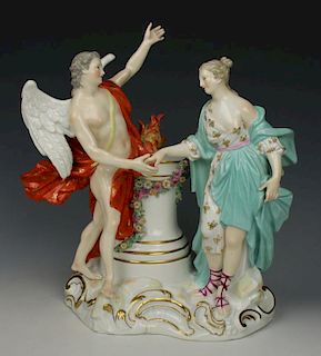 Rare Meissen Figurine "Woman and Angel"