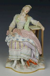 Meissen Acier Figurine "Girl Sleeping in Chair"