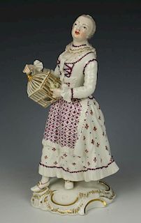Nymphenburg figurine "Lady with Cage"
