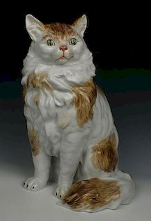 Large 13" Potschappel Carl Thieme figurine "Sitting Cat"