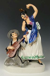 Etling Editions Armand Godard french art deco figurine "Flamenco"