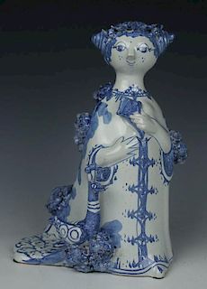 Bjorn Wiinblad figurine M16 "Aunt Ella with Peacock"