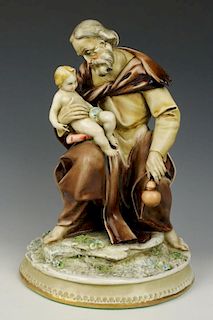 Capodimonte Antonio Borsato Figurine "Saint Joseph And Child"