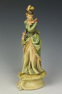 Capodimonte Antonio Borsato Figurine "Lady with Flowers and Fan"
