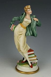 Capodimonte Luciano Cazzola Figurine "Woman with Books"