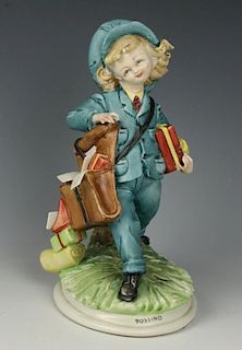 Capodimonte Tiziano Galli Figurine "Postman"