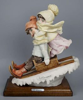 Giuseppe Armani Figurine "Sledding"