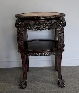 Large and Finely Carved Chinese Hardwood Table