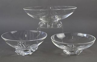 Group of Three Steuben Crystal Bowls