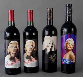 Four Collectible Marilyn Merlot Wine Bottles