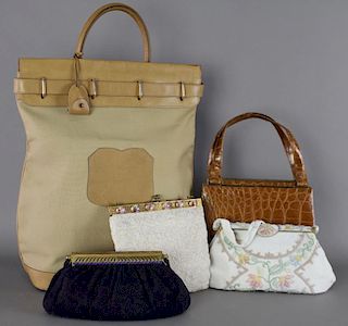 Group of Five Vintage Handbags