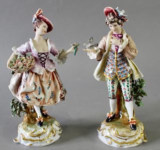 Pair of Capodimonte Porcelain Figures