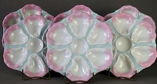 Set of Six Porcelain Oyster Plates