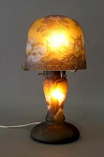 Galle (copy) Cameo Art Glass Boudoir Lamp
