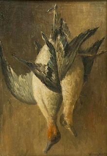 Fowl Still Life Painting, attire. Leonard Woodruff