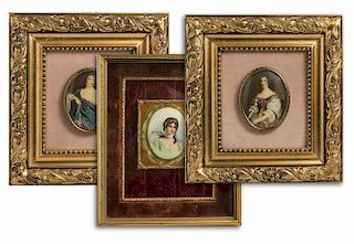 Three Porcelain Painted Plaques