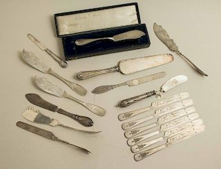 Assorted Silver Knives, incl George Sharp