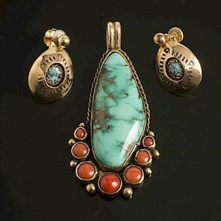 Assorted 14k Turquoise Jewelry
