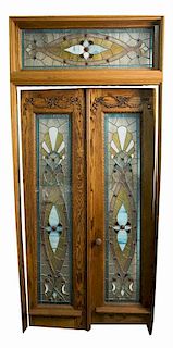 American Stained Glass Entry Door and Transit Window
