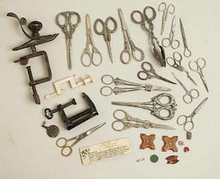 Assorted Scissors & Sewing Items