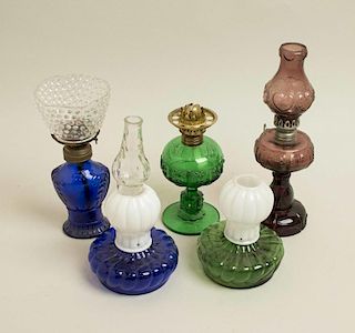 Five Assorted Oil Lamps