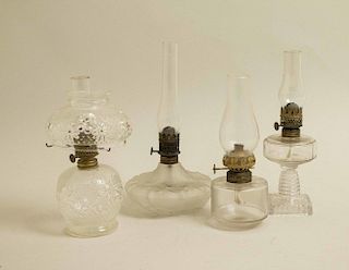 Four Assorted Oil Lamps
