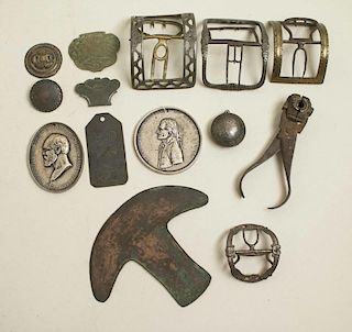 Assorted Medals, Buckles and Buttons