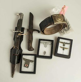 German Bayonets, SS Belt and Buckle, 3rd Reich Patches and Badges