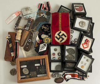76 3rd Reich Badges, knives, patches and other items