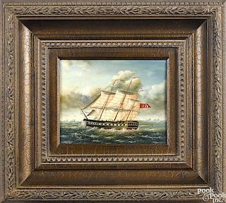 Contemporary oil on panel ship portrait