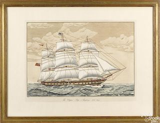 Color engraving of the Clipper ship, Anglesey