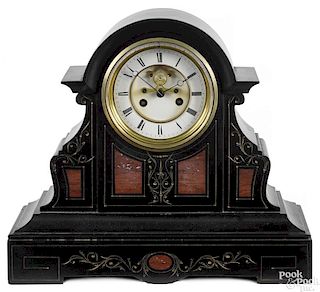 French slate mantel clock with Popn movement