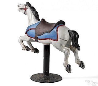Coca-Cola painted metal carousel style horse