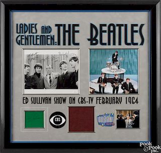Framed Beatles ephemera