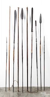 Collection of African and South Pacific spears/bow