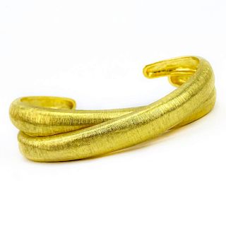 Pair of 24 Karat Fine Yellow Gold Cuff Bracelets.