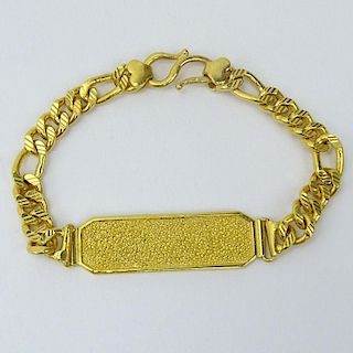 Vintage 24 Karat Fine Yellow Gold I.D. Bracelet.