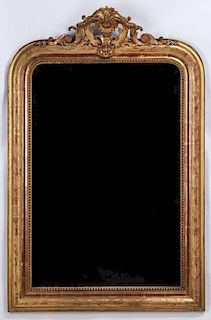 A 19TH CENTURY GILDED OVERMANTEL MIRROR