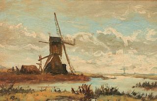 ATTRIBUTED WILLEM ROELOFS (1822=1897) OIL ON PANEL