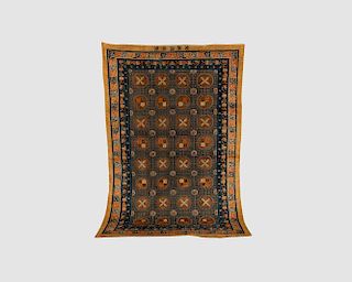 Chinese Silk and Metallic Thread Signature Carpet