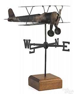 Sheet metal airplane weathervane, mid 20th c.