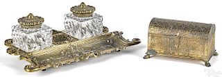 Tiffany Studios bronze jewelry casket