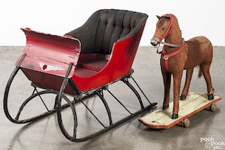 Childs painted sleigh