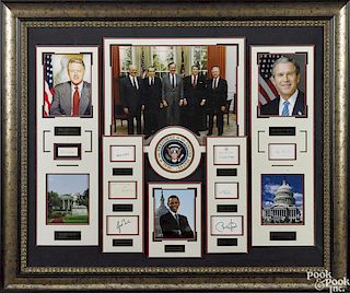 Framed group of US presidential signatures