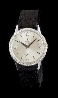 An 18 Karat White Gold and Diamond Ref. 9386 Oyster Chronometer Watch, Rolex, Circa 1949,