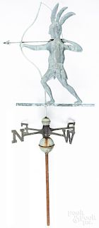 Swell bodied copper Indian weathervane