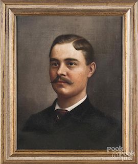American oil on canvas portrait of a gentleman