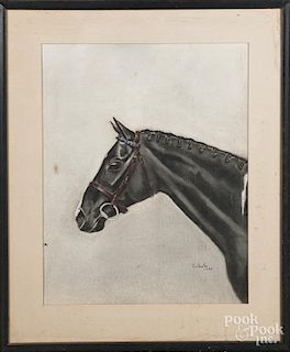 Pastel of a horse, signed Celeste 1947