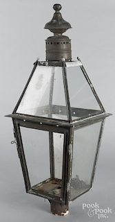 Copper post lantern, 37'' h.