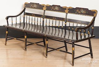 Pennsylvania painted deacons bench, 19th c.